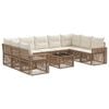 vidaXL Set Divano da Giardino 10 pcs Beige e Bianco Crema polyrattan