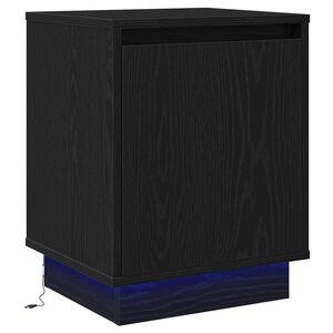vidaXL Armadio da Notte Rovere Nero 39 x 34,5 x 50 cm