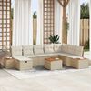 vidaXL Set Divano da Giardino con cuscino 9 pcs Beige polyrattan