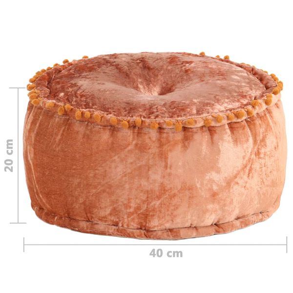 vidaXL Pouf Rotondo in Velluto 40x20 cm Ruggine