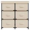 vidaXL Armadietto con 6 Cassetti 55x29x55 cm Crema in Acciaio
