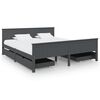 vidaXL Giroletto 4 Cassetti Grigio Scuro Legno Massello Pino 180x200cm