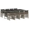vidaXL Set da Pranzo da Giardino 9 pz con Cuscini in Polyrattan Grigio