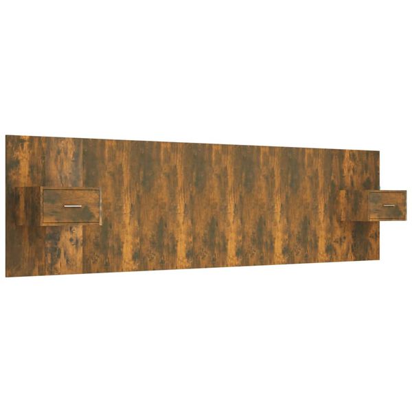 vidaXL Testiera Letto con Comodini in Legno Multistrato Rovere Fumo