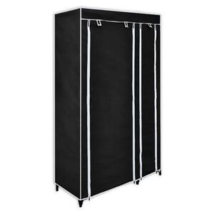 vidaXL Armadio Guardaroba Pieghevole Nero 110 x 45 x 175 cm