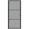 vidaXL Porta Interna 93x201,5 cm Nera in Vetro ESG e Alluminio
