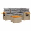 vidaXL Set Divano da Giardino 5 pz con Cuscini Beige in Polyrattan