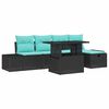 vidaXL Set Divano da Giardino 6 pz polyrattan