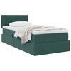 vidaXL Letto con Contenitore Verde Scuro 90 x 200 cm Velluto