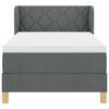 vidaXL Letto a molle con materasso Grigio scuro 90 x 200 cm Tessuto