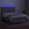 vidaXL Letto a Molle Materasso e LED Grigio Chiaro 140x200 cm Tessuto