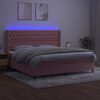 vidaXL Letto a Molle con Materasso e LED Rosa 200x200 cm in Velluto