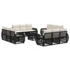 vidaXL Set Divano da Giardino 13 pcs Nero e Bianco Crema polyrattan