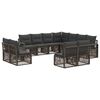 vidaXL Set Divano da Giardino 11 pz 11-Posti Grigio polyrattan