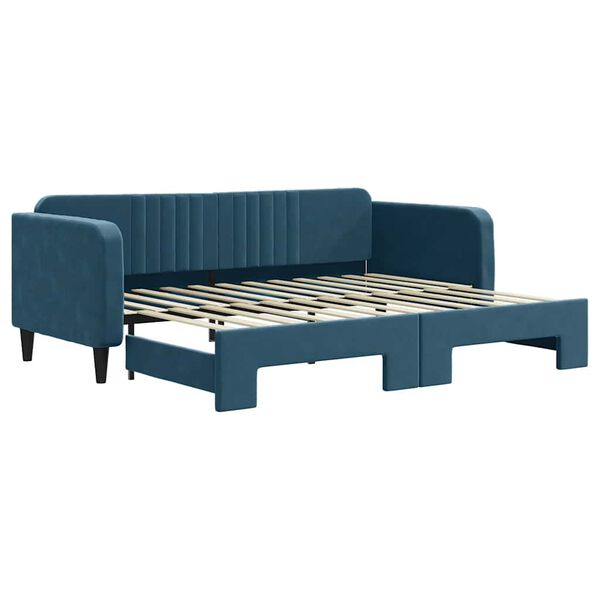 vidaXL Divano Letto con Letto Estraibile Blu 90x200 cm in Velluto