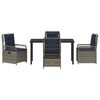 vidaXL Set da Pranzo per Giardino 5 pcs Grigio polyrattan