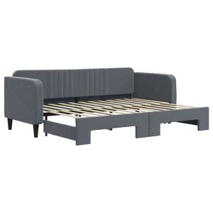 vidaXL Divano Letto con Letto Estraibile Grigio Scuro 80x200cm Velluto