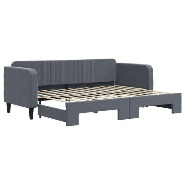 vidaXL Divano Letto con Letto Estraibile Grigio Scuro 80x200cm Velluto