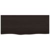 vidaXL Piano Bagno Marrone Scuro 100x40x2 cm Legno Massello Trattato