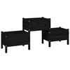 vidaXL Fioriera Nera 178,5x44x75 cm in Legno Massello di Pino