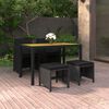 vidaXL Set da Pranzo da Giardino 5 pz con Cuscini in Polyrattan Nero