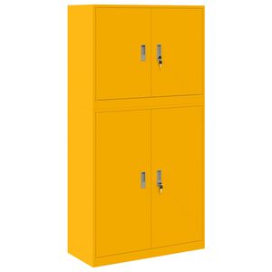 vidaXL Armadio 2 pz Giallo Senape 90 x 40 x 175 cm Acciaio Bloccabile