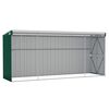 vidaXL Capanno Giardino a Parete Verde 118x382x178 cm Acciaio Zincato