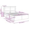 vidaXL Struttura del letto Grigio Sonoma 160 x 200 cm Pino massello