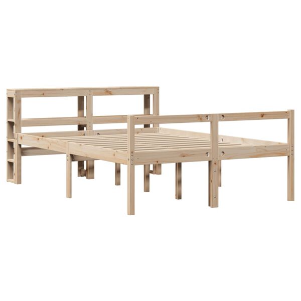 vidaXL Letto per Anziani con Testiera 160x200 cm Legno Massello Pino