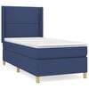 vidaXL Giroletto a Molle con Materasso Blu 90x190 cm in Tessuto
