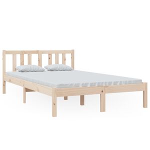 vidaXL Giroletto senza Materasso Ambrato in Legno Massello 120x200 cm