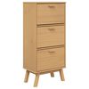 vidaXL Scarpiera OLDEN Marrone 55x35x120 cm in Legno Massello di Pino