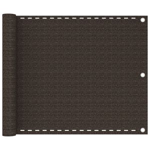vidaXL Paravento da Balcone Marrone 75x300 cm in HDPE