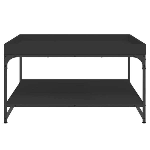 vidaXL Tavolino da Salotto Nero 80x80x45 cm Legno Multistrato e Ferro