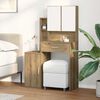 vidaXL Tavolo da Trucco con porta Rovere artigianale 80 x 35 x 132 cm