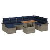 vidaXL Set Divano da Giardino 9 pz grigio e blu navy