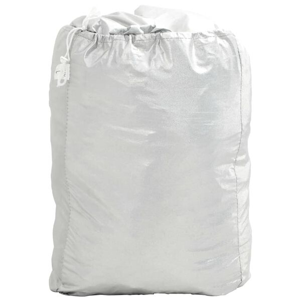 vidaXL Mezza Copertura Auto con Ganci Argento XL PEVA