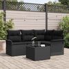 vidaXL Set Divano da Giardino con cuscino 5 pcs Nero polyrattan
