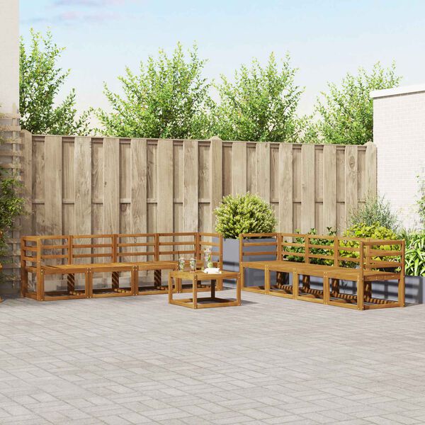 vidaXL Set di divani da esterno 9 pcs Naturale