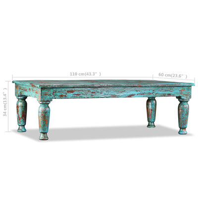 vidaXL Tavolino da Salotto in Legno Massello Recuperato 110x60x34 cm