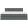 vidaXL Letto con contenitore e LED Grigio scuro 200 x 200 cm Tessuto
