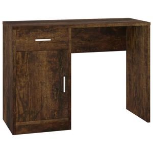 vidaXL Scrivania Cassetto rovere fumo 100x40x73cm Legno Multistrato