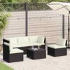 vidaXL Set Divani da Giardino 4 pz con Cuscini in Polyrattan Marrone