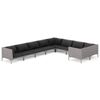 vidaXL Set Divani da Giardino 9 pz con Cuscini Polyrattan Grigio Scuro