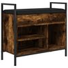 vidaXL Panca Porta Scarpe Rovere Fumo 65,5x32x57,5 cm