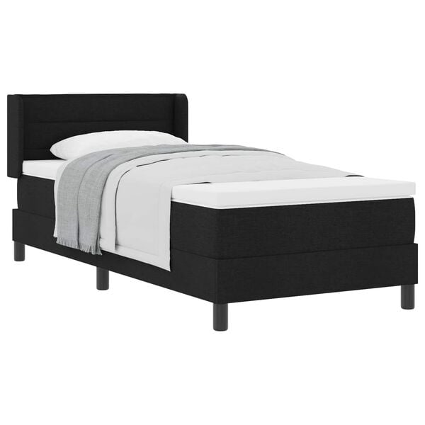 vidaXL Letto a molle con materasso Nero 200 x 80 cm Poliestere