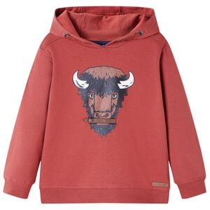 vidaXL Felpa con Cappuccio per Bambini Rosso Bruciato 104