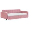vidaXL Divano Letto Estraibile con Cassetti Rosa 100x200 cm Velluto