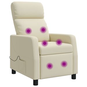 vidaXL Poltrona Massaggiante Crema Similpelle