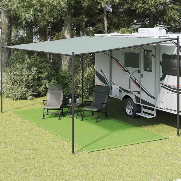 vidaXL Tappeto da Tenda Verde Chiaro 250x600 cm HDPE